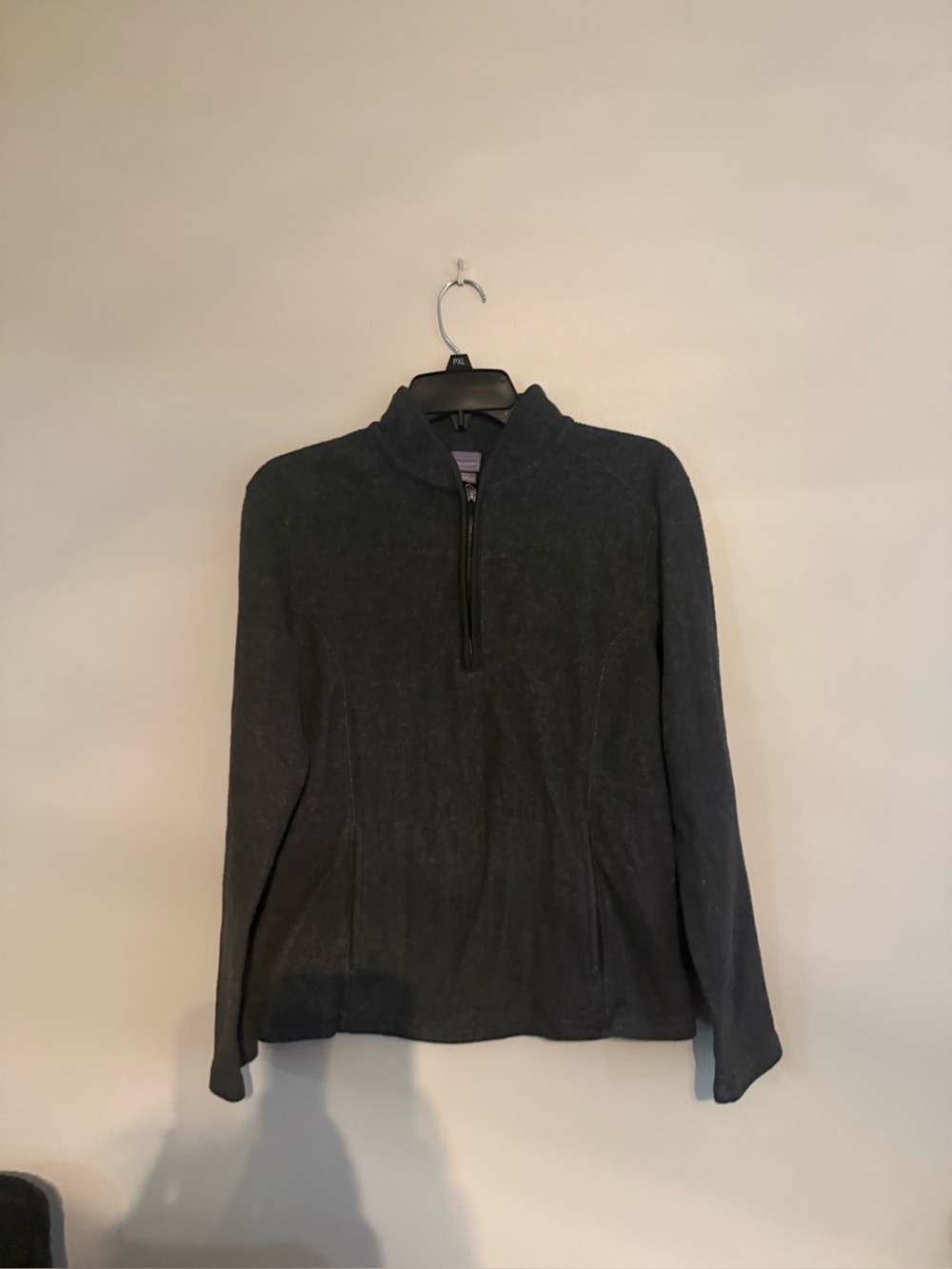 Laura Scott Women’s  Quarter-Zip Sweater Pullover - Dark Gray small